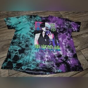 Tokyo Ghoul Anime Tie-Dye Shirt Sleeve Graphic Tee Shirt - Mens (Size XL)